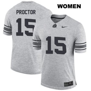 Women's NCAA Ohio State Buckeyes Josh Proctor #15 College Stitched Authentic Nike Gray Football Jersey EU20Q43LH